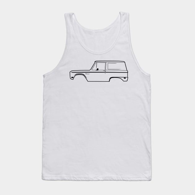 1966-1977 Ford Bronco Black no Logo Tank Top by The OBS Apparel